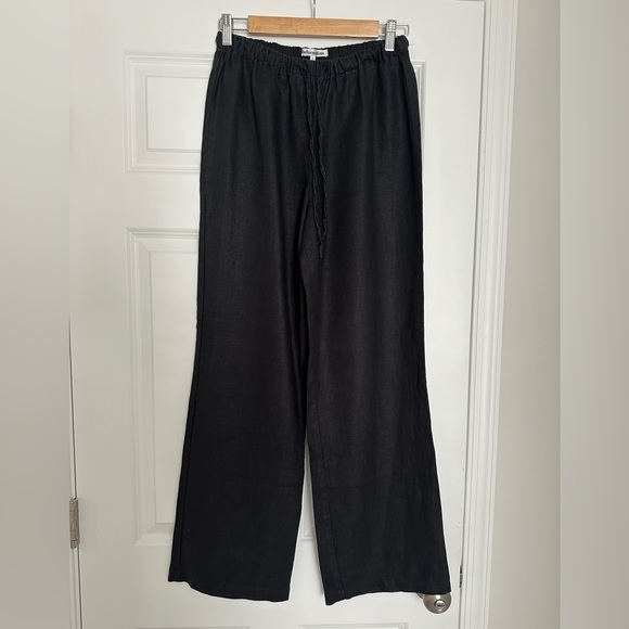 Reformation Olina Linen Pants Black Small - Picture 2 of 3